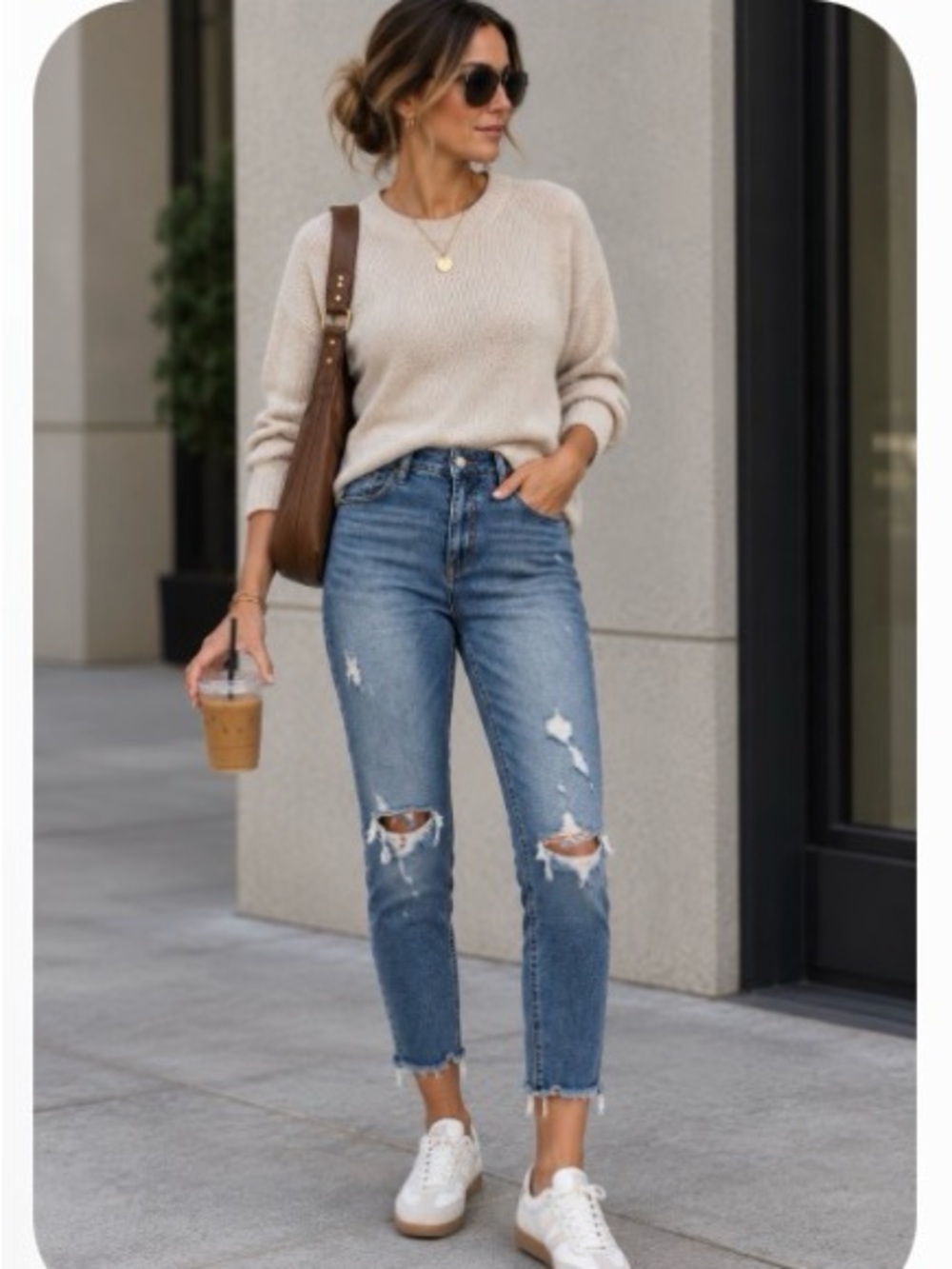 Kenneth Cole Distressed Cropped Skinny Jeans - Denim Blue